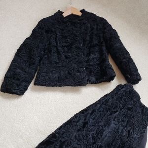 VTG 1960s Black Persian Lamb Coat. Fair Condition.